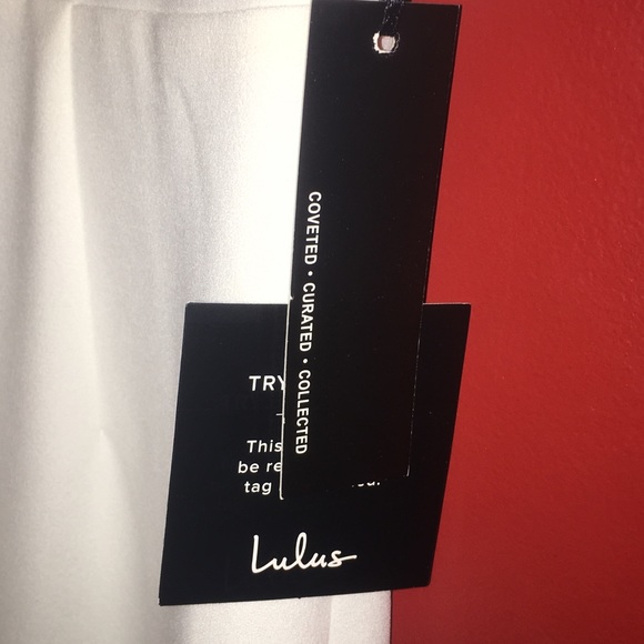 LuLus White Lace up Midi dress - Picture 5 of 5